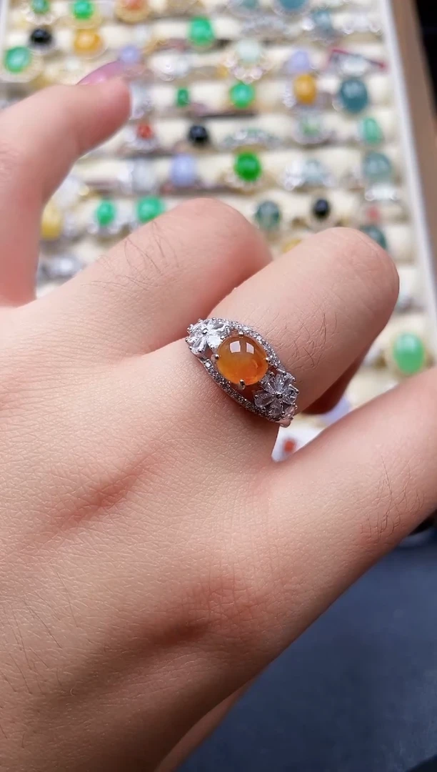 银S925镶嵌戒指翡翠131