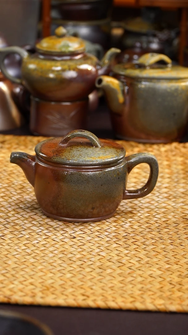 茶壶紫砂纯自然柴烧
