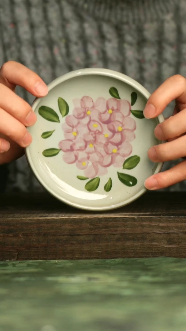 陶瓷青诗集手工手绘瓷器