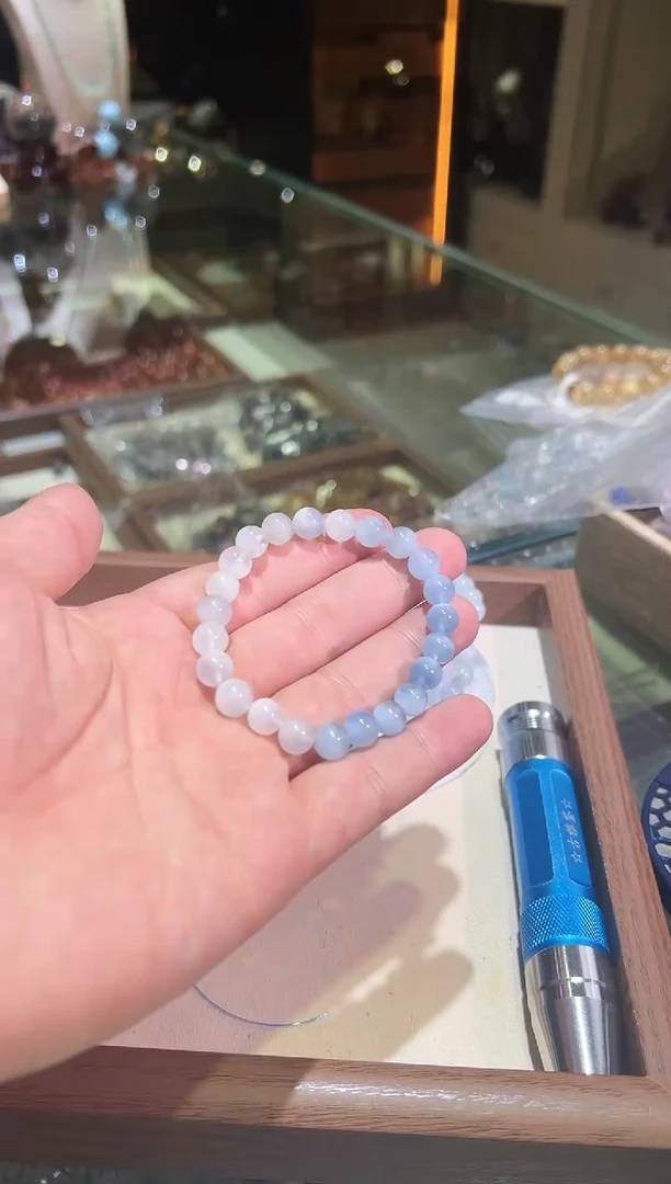 海蓝宝石手链未镶嵌8mm+海蓝宝大综合(多样性发一）