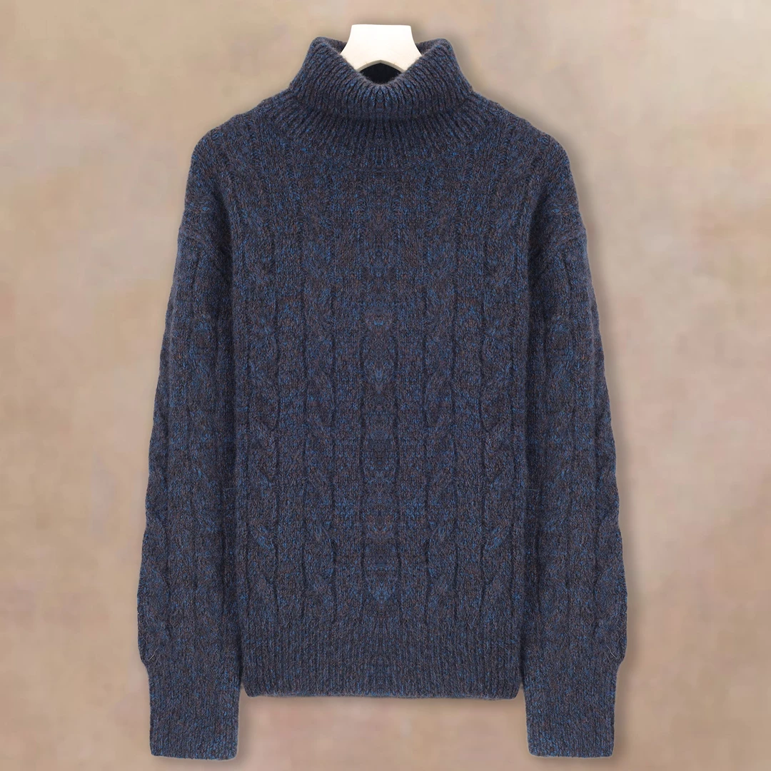 【自带温柔风】山羊绒+6A级白厂丝高翻领打底衫 24427