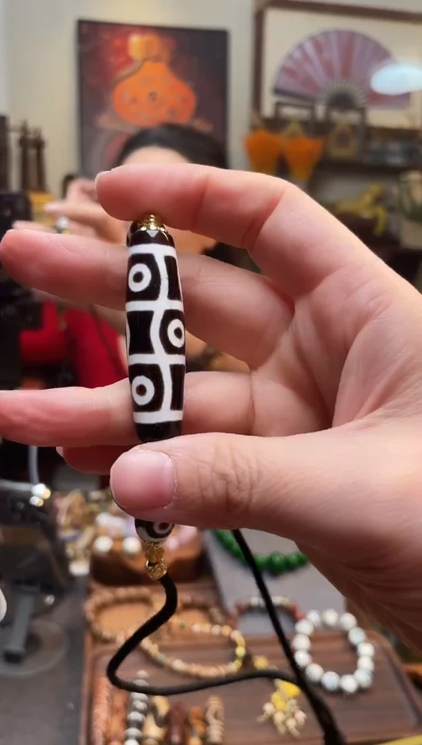 【闪购商品】白玉菩提吊坠0213-25黑白十轮六眼项链