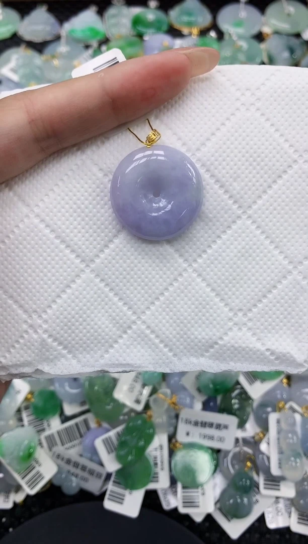 颈饰18K金镶嵌翡翠11111111111