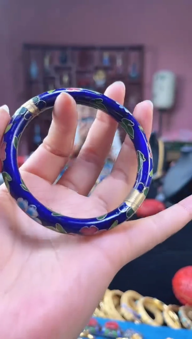 非遗 景泰蓝开口镯 56-63 宝蓝