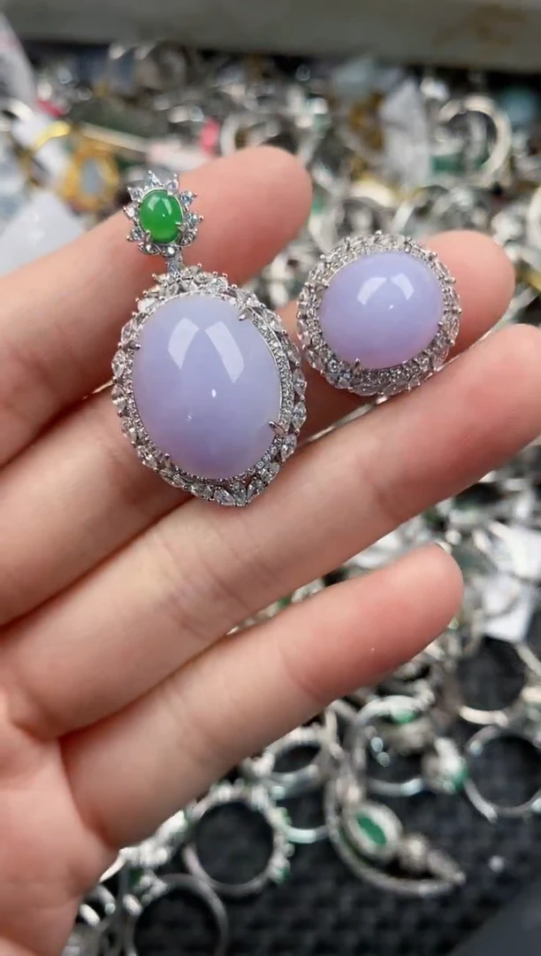 银S925镶嵌戒指翡翠444              1