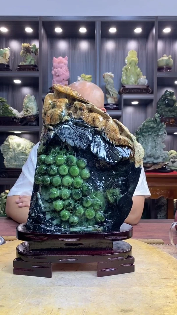 玉万**牧 玉岫岩料手工雕刻装饰摆件居家送礼一物一图精品摆件