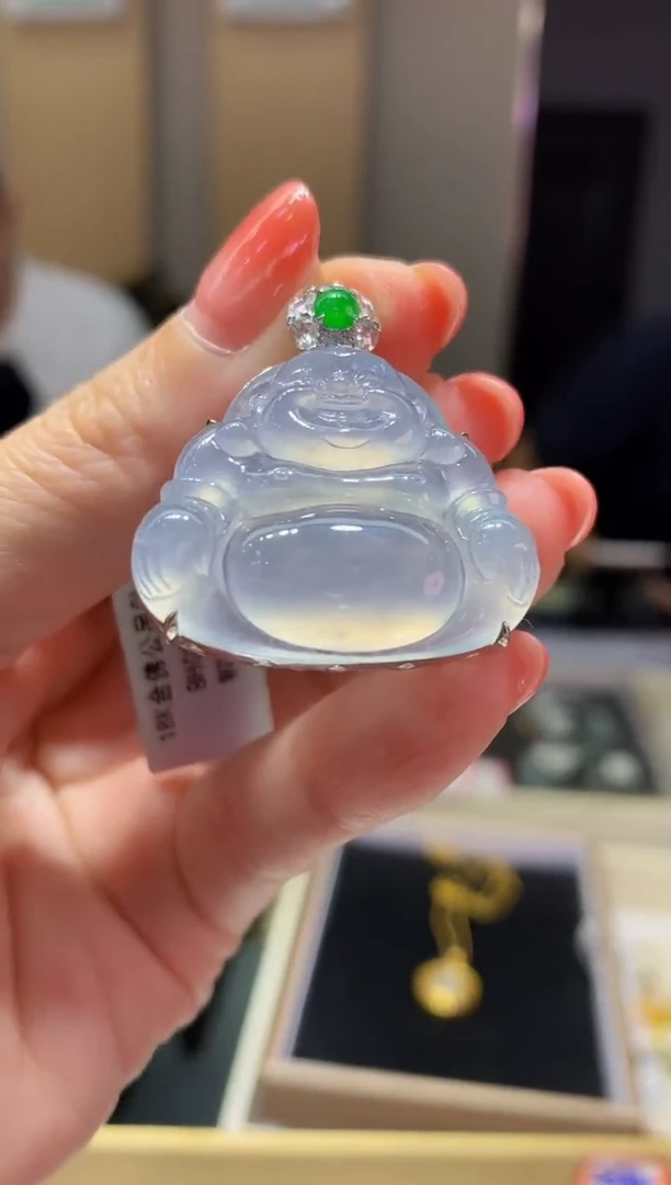 吊坠(不含链)18K金镶嵌翡翠239/多样性发一