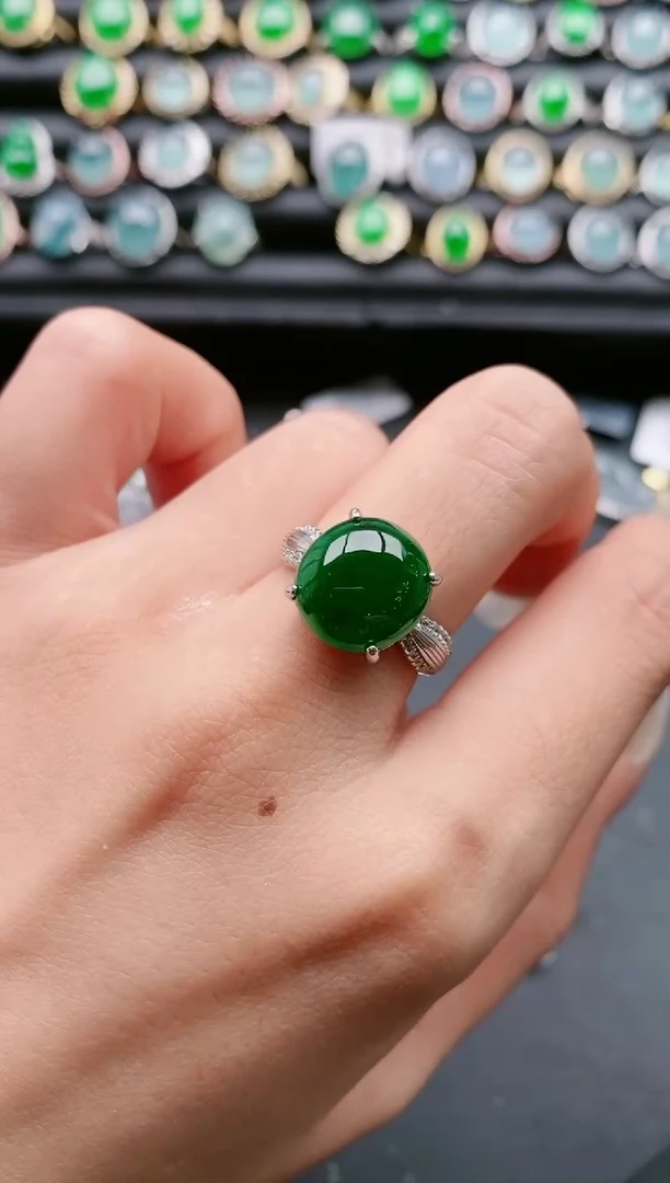 【闪购商品】翡翠戒指银S925镶嵌111111