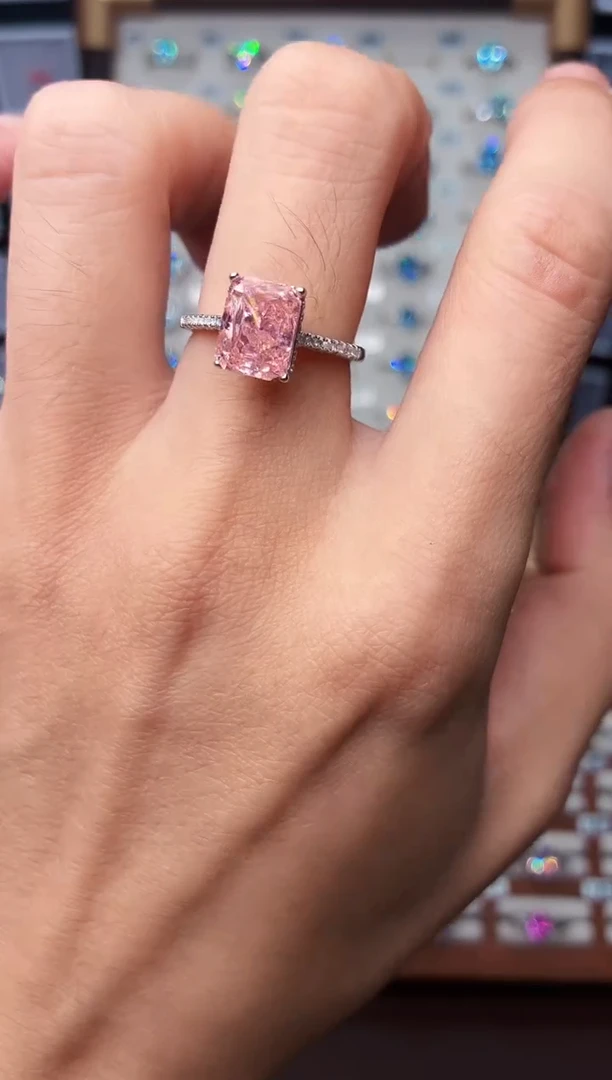 戒指彩色蓝宝石银S925镶嵌11111