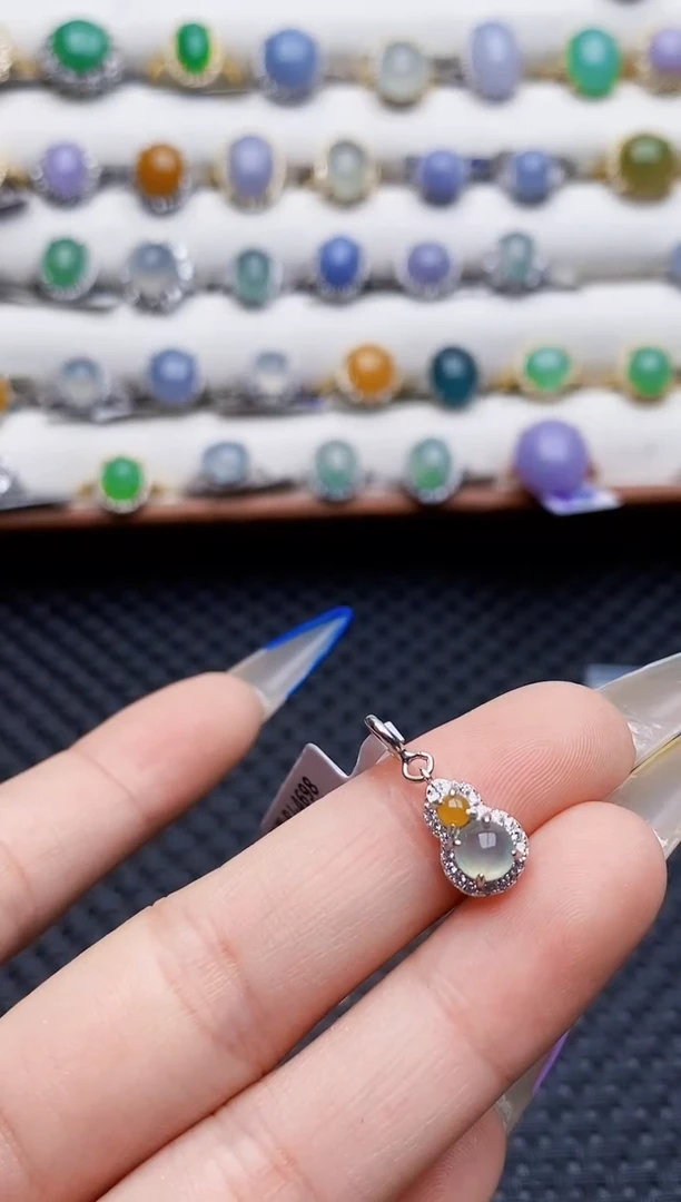 银S925镶嵌戒指翡翠4210