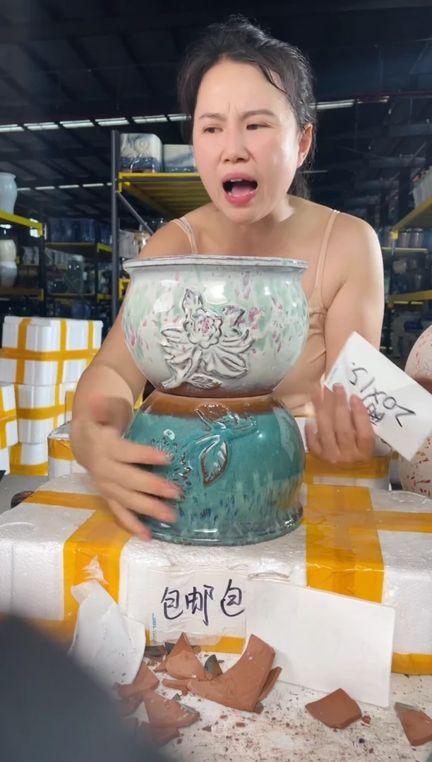 宜兴紫砂粗陶花盆20/15