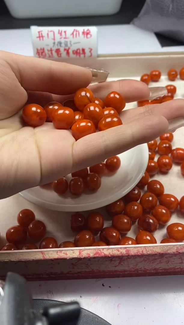 【闪购商品】蜜蜡颈饰未镶嵌w812老红蜡枣珠13*12mm*4个