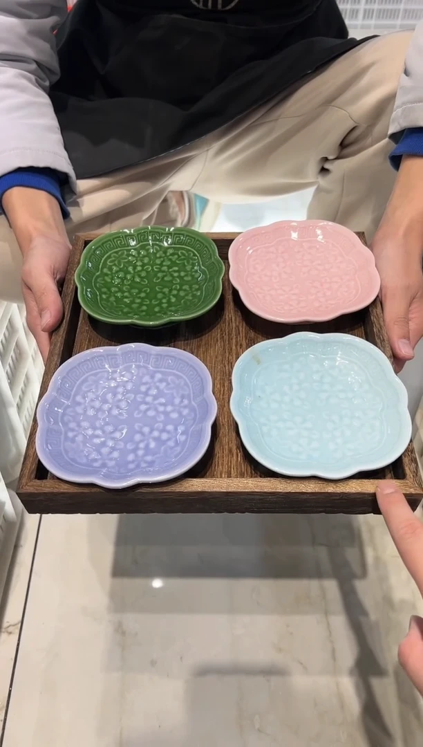 瓷片陶微瑕商品 介意勿拍 【带托盘】