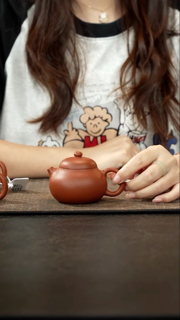 茶壶紫砂小红泥文旦120cc