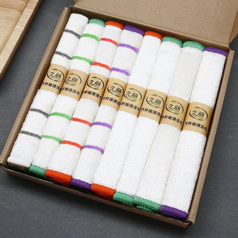 久丽银丝竹纤维不残油双层加厚不掉毛第四代厨房抹布T557