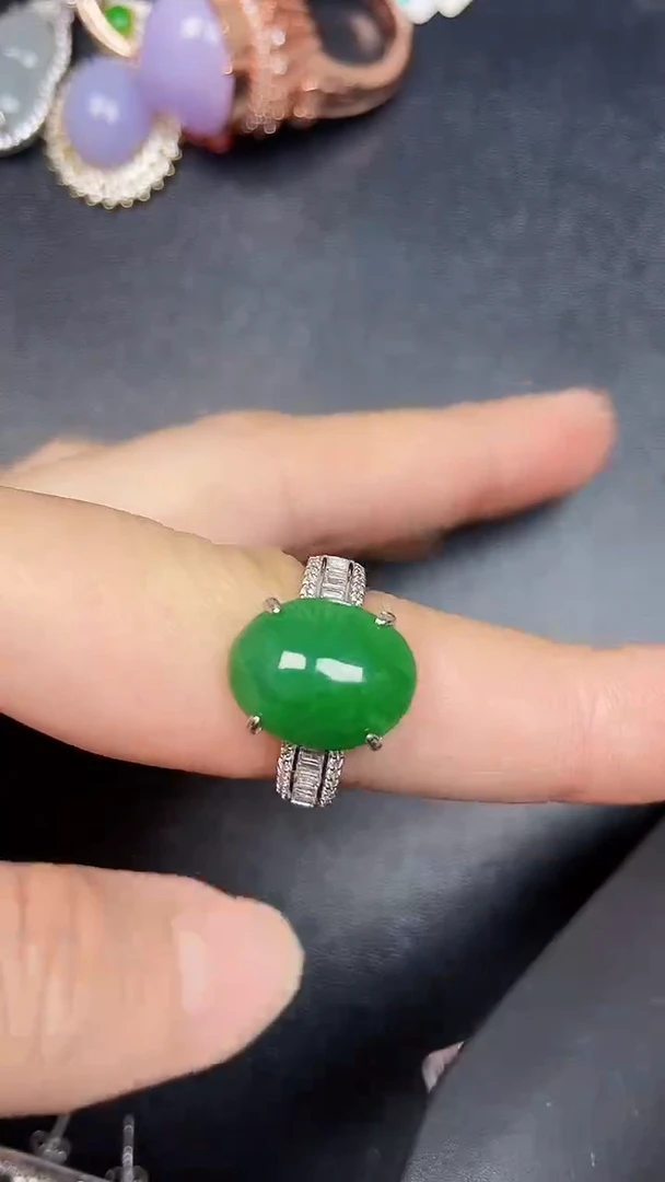 银S925镶嵌戒指翡翠2150