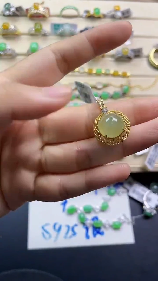 银S925镶嵌戒指翡翠翡翠 蛋面 银S925镶嵌