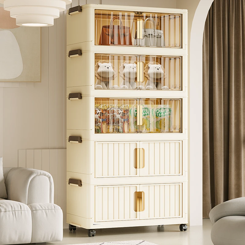 【拍四发五】内嵌55cm直径D1折叠式收纳柜送顶盖送万向轮到手五大层