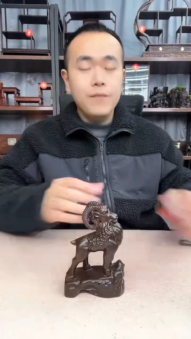 【闪购商品】乌木类端景台852小李子红木工艺品