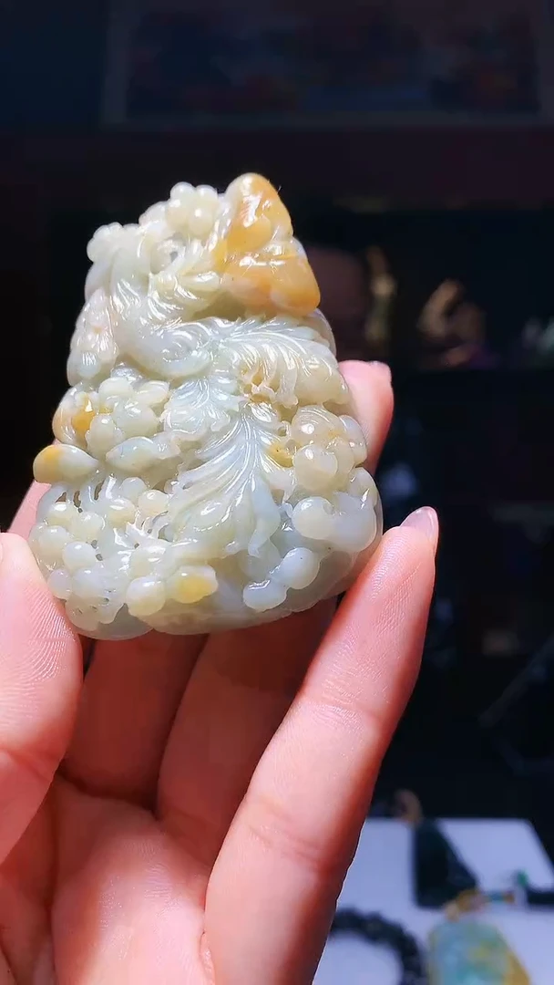 【闪购商品】定制翡翠未镶嵌1034hm-毛货挂件30