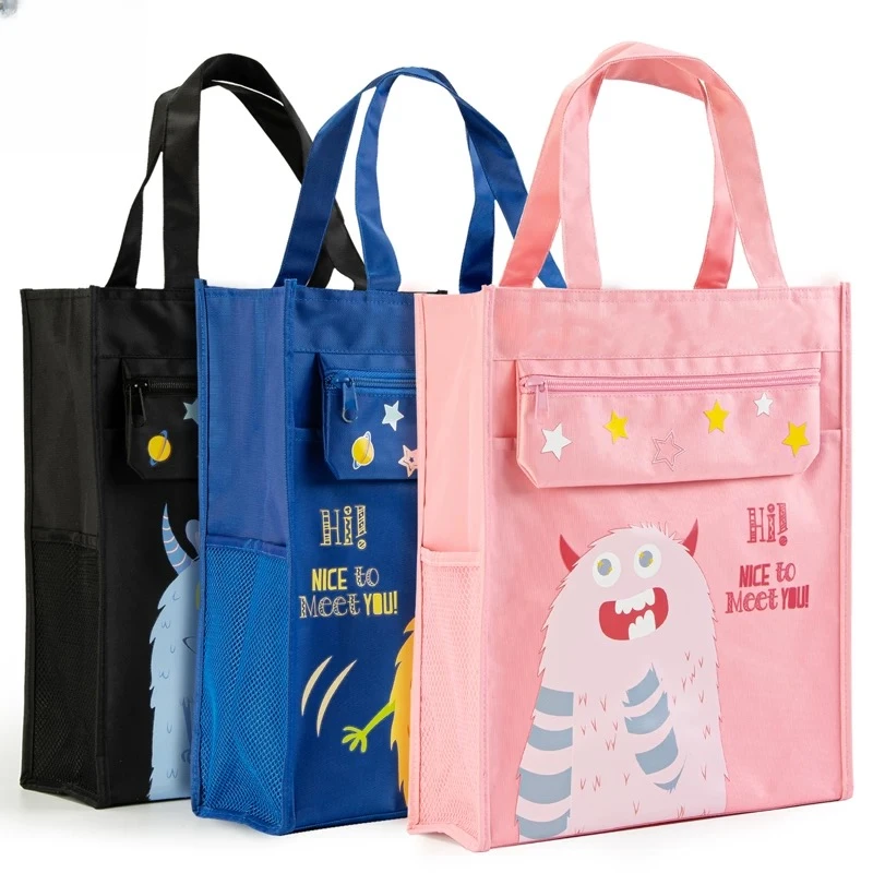 卡通印花学生手提文件袋补习袋33*28*12