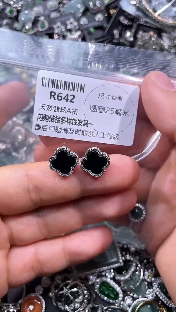 【闪购商品】翡翠颈饰未镶嵌R642耳钉