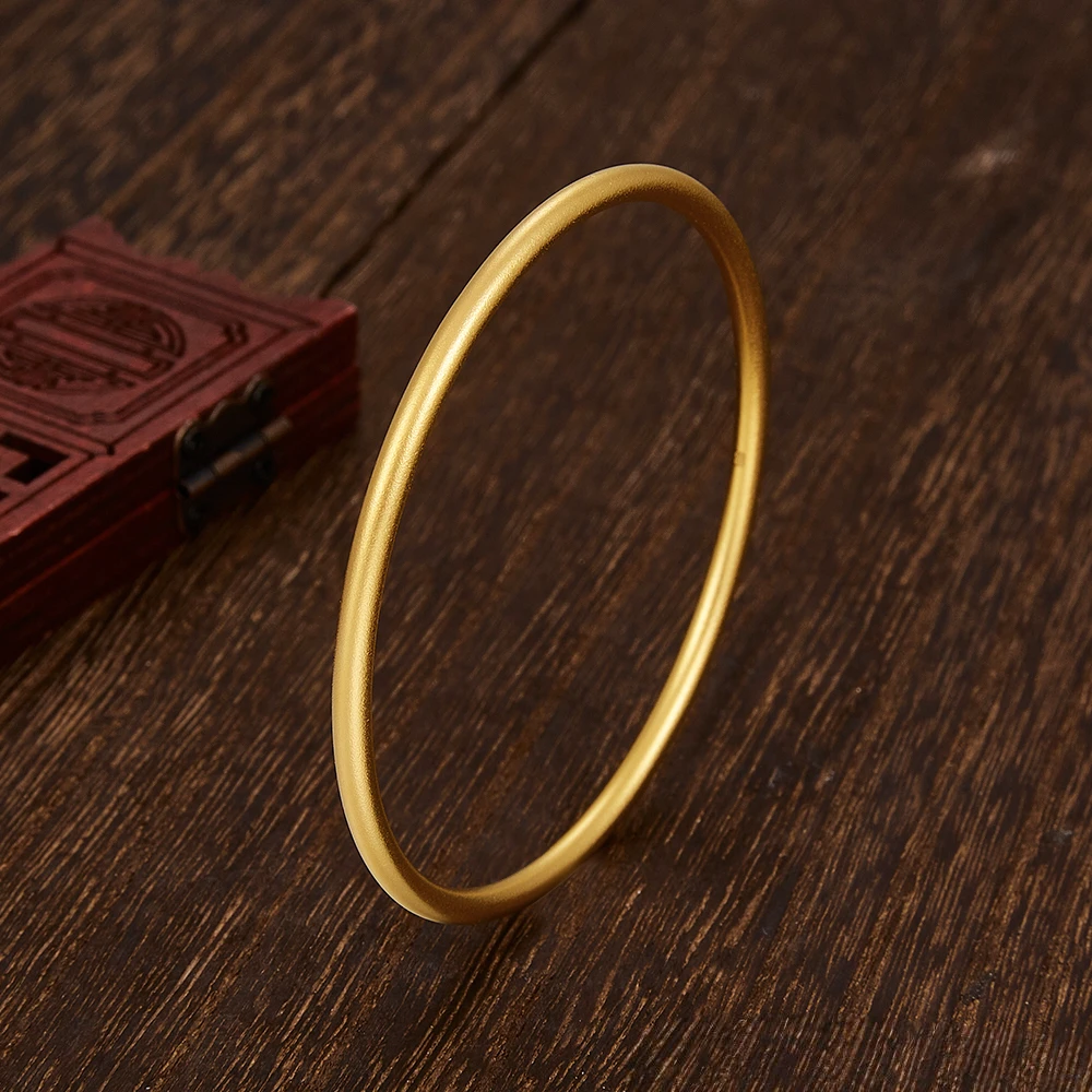 足金999 古法2mm 约5.39g磨砂时尚百搭镯