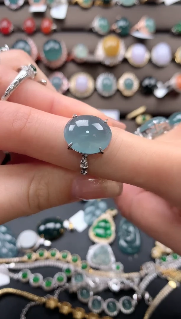 【闪购商品】翡翠戒指银S925镶嵌321313