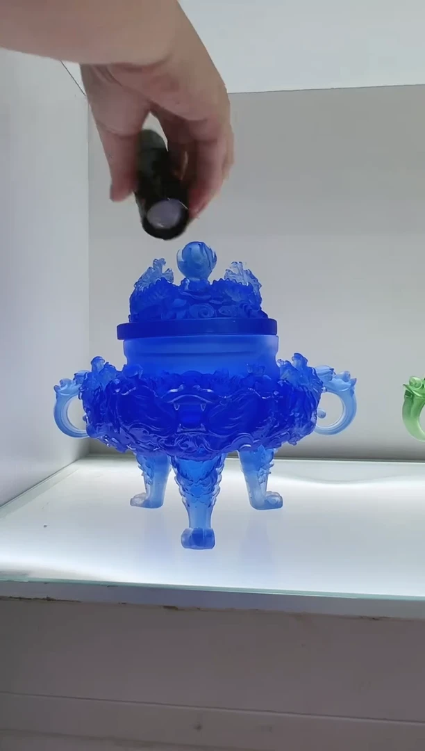 手工艺品琉璃古法琉璃九龙香炉