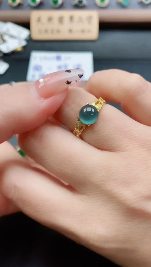 银S925镶嵌戒指翡翠1