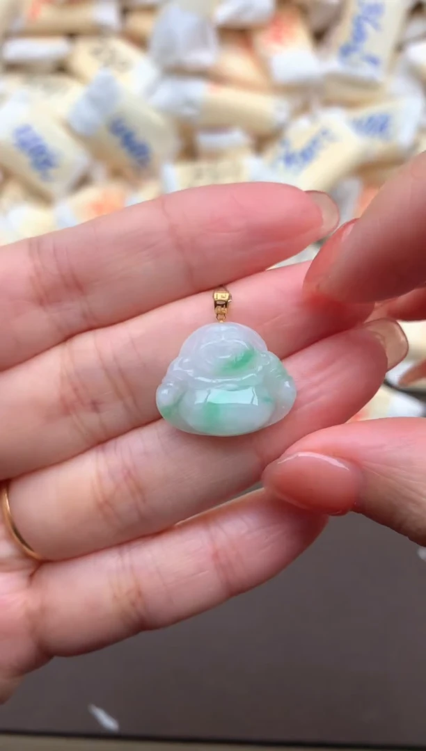 【闪购商品】翡翠挂件18K金镶嵌一