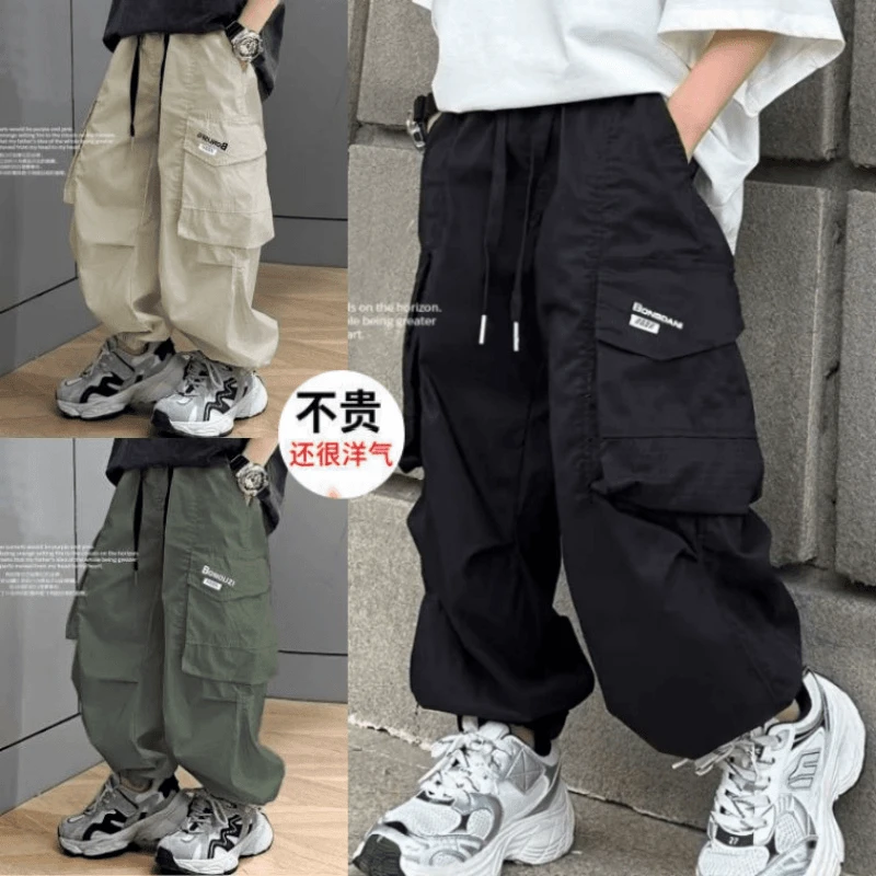 男童潮流工装裤春秋季儿童中大童时尚休闲裤长裤A035