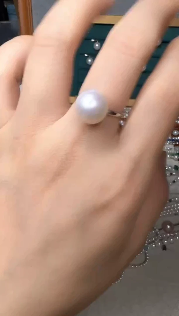 银S925镶嵌淡水珍珠戒指20号亏本戒指