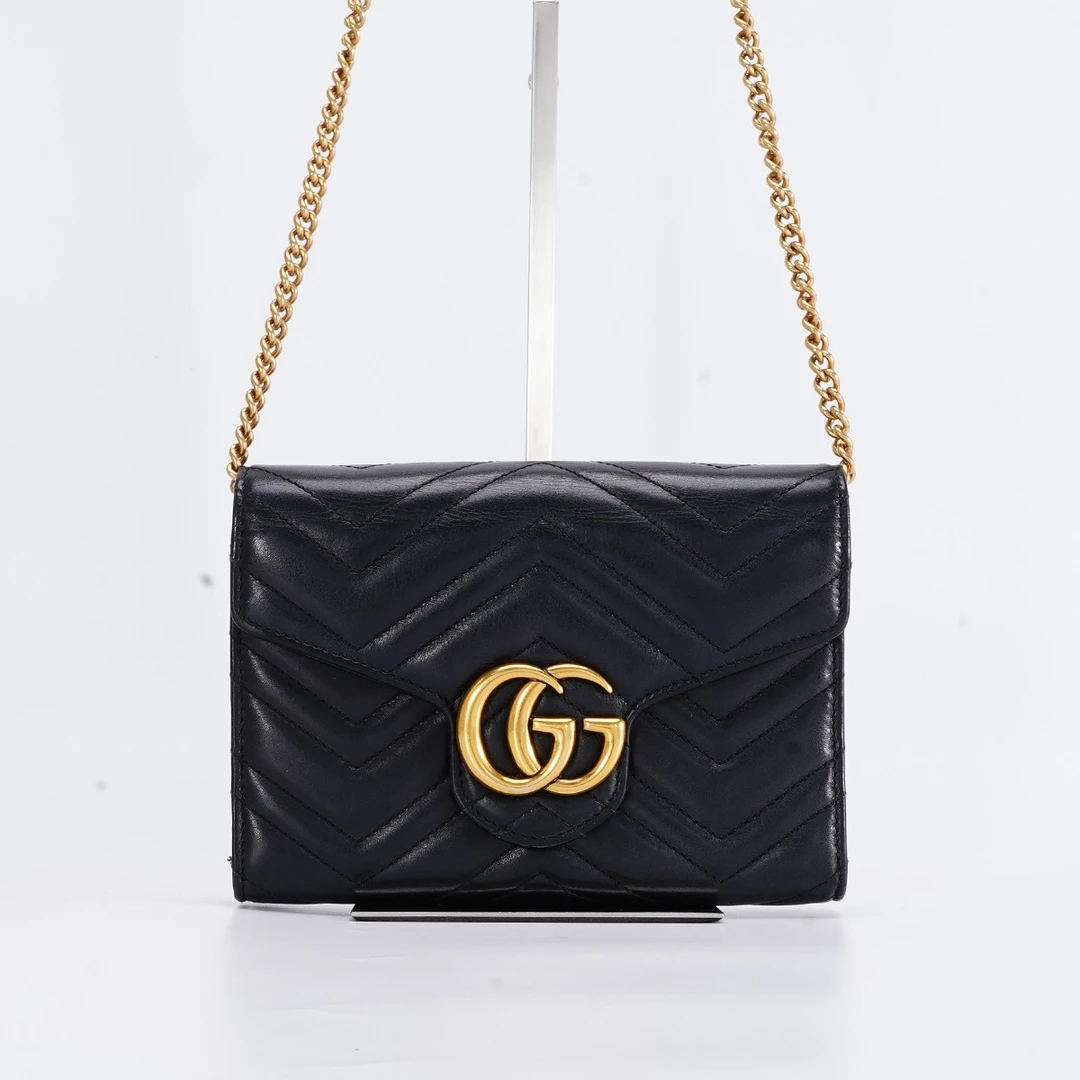 99新 GUCCI/古驰 【总仓】马蒙woc v纹黑色包/BG22005567/98新