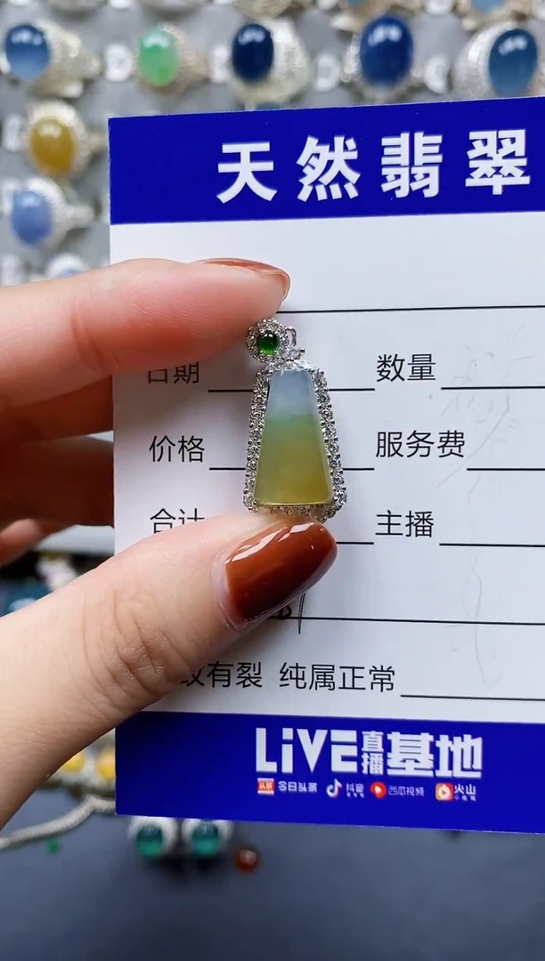 翡翠银S925镶嵌颈饰281