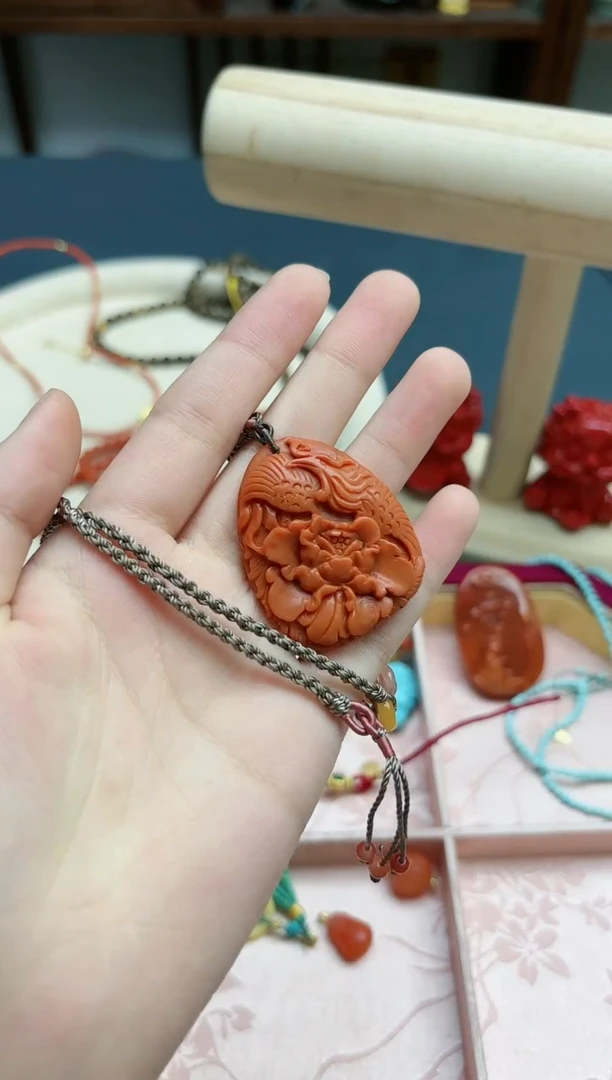 【闪购商品】南红玛瑙吊坠未镶嵌南红牡丹吊坠*1 JYD