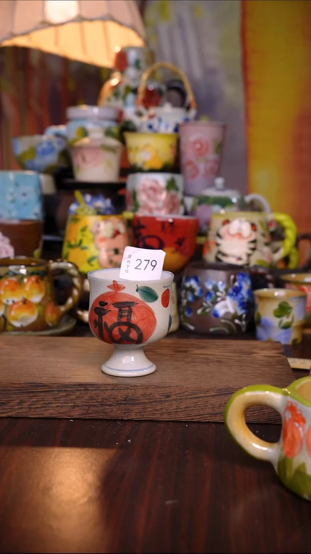 杯子陶泥垚手作 景德镇手工手绘陶瓷器物