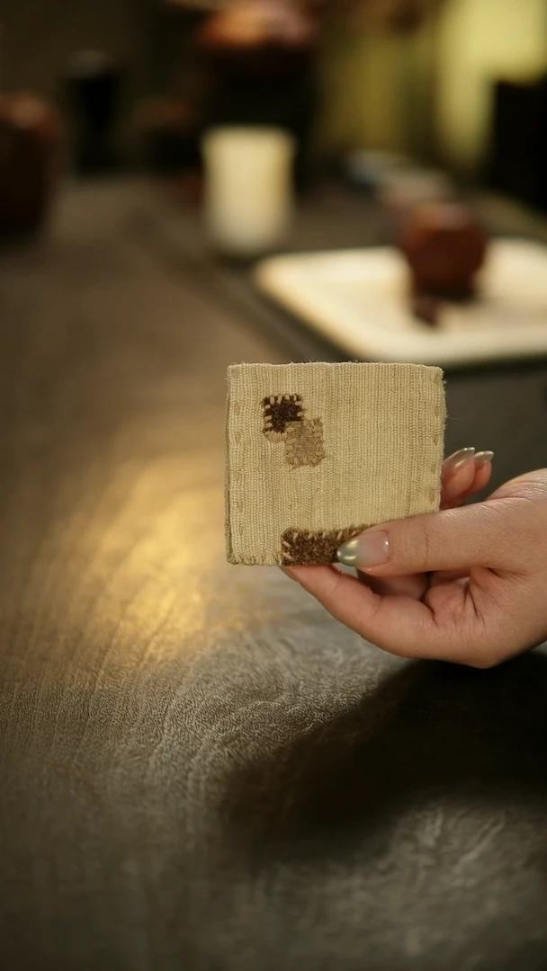 阿眠     老料柞蚕丝茶巾小号