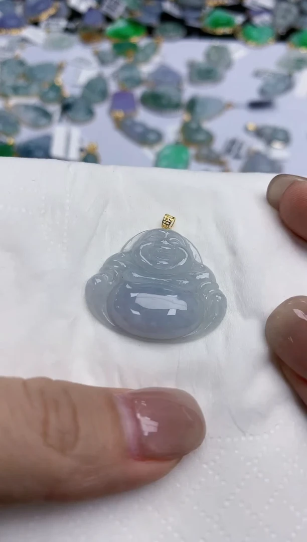 【闪购商品】翡翠颈饰18K金镶嵌天然缅甸翡翠A货