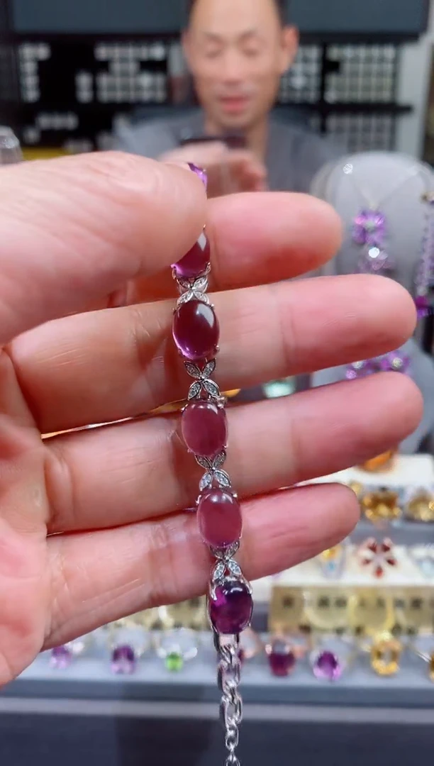 手链银S925镶嵌紫晶紫晶手链