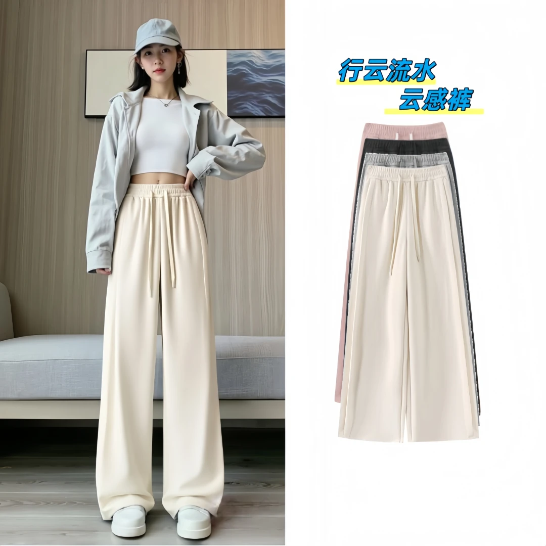 潮流爆款！“行云流水”秋冬款2025休闲风高腰显瘦高克重加厚休闲裤