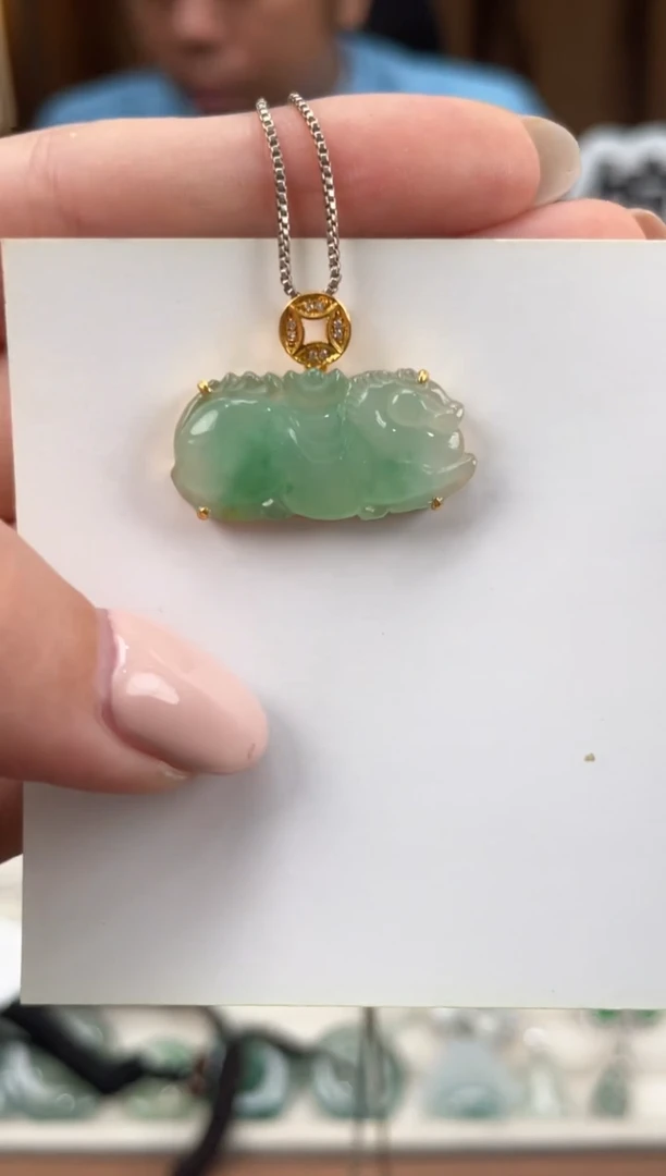 吊坠(不含链)18K金镶嵌翡翠 缅甸珠宝严选