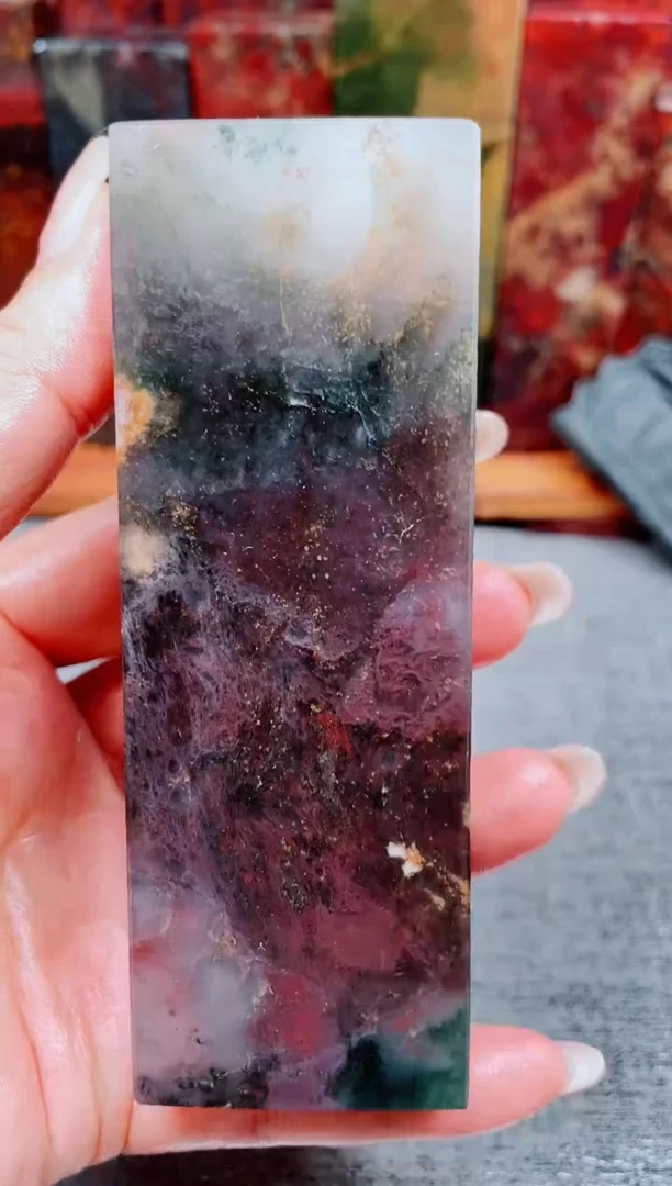 玉桂林鸡血玉素章玉化2