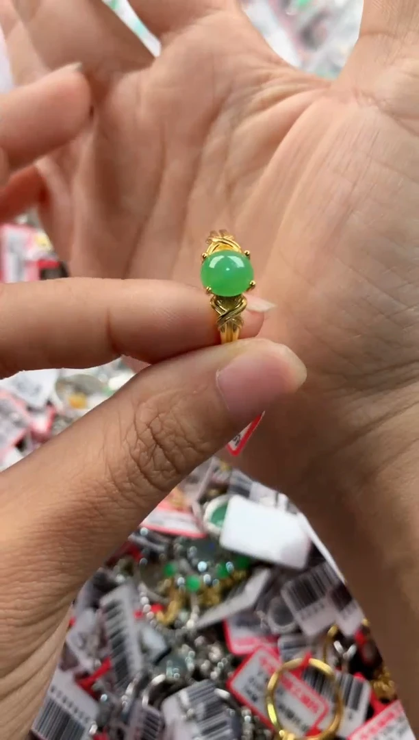 银S925镶嵌戒指翡翠333                7