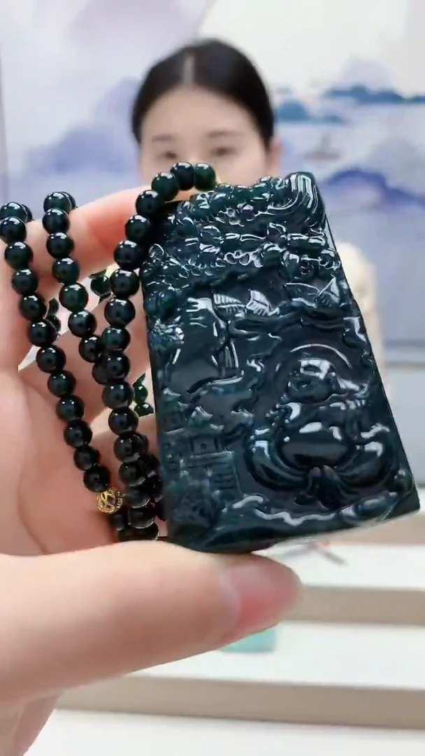 未镶嵌定制翡翠4812lr-毛货挂件赠珠链60