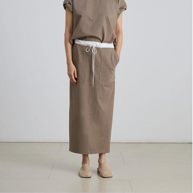 【顾文婷推荐】SHANG1上壹 撞色腰头直筒裙 S25AS19BN/S25AS19DB