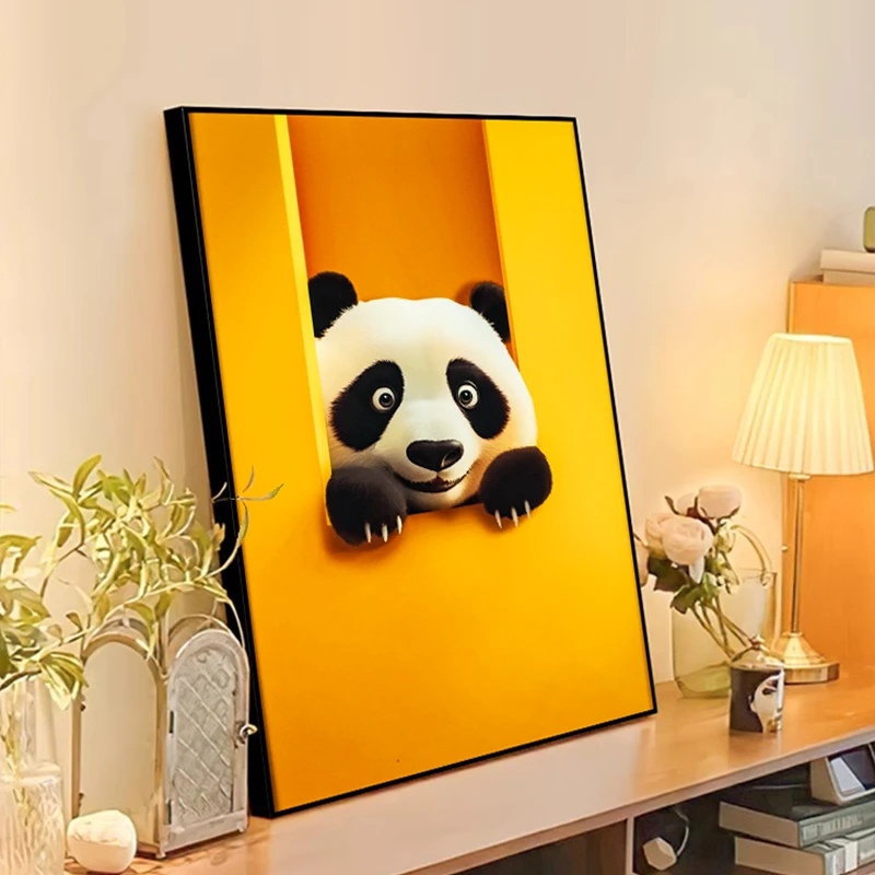 现代家居儿童房间装饰画客厅卧室背景墙面装饰卡通个性大熊猫4060