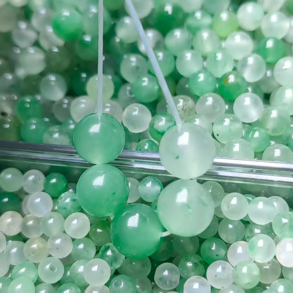 卡7mm 非洲翠散珠  小米珠 白冰果绿  一份5颗非洲翠珠子