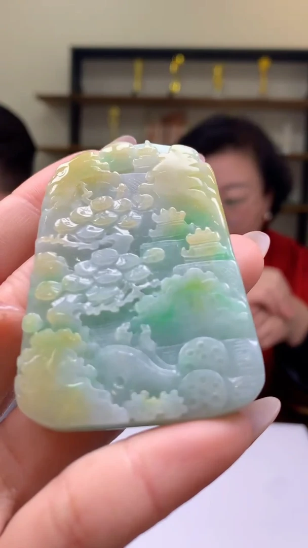 【闪购商品】定制翡翠未镶嵌1071ry-毛货挂件74