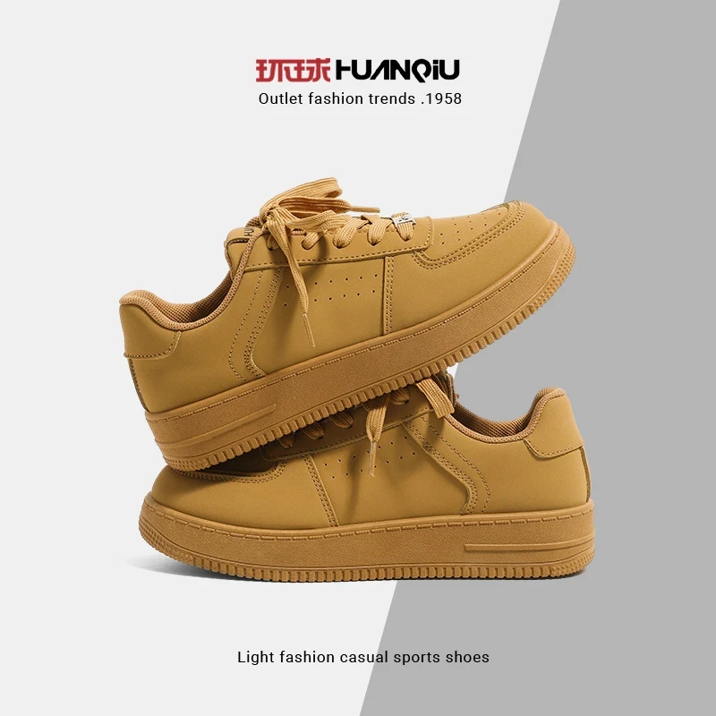 环球6.5CM增高板鞋男女鞋2025秋冬季棕色休闲鞋百搭情侣款小白鞋